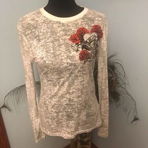 Semi sheer long sleeve